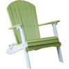LuxCraft LuxCraft Folding Recycled Plastic Adirondack Chair Lime Green On White Adirondack Deck Chair PFACLGW