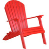 LuxCraft Red Folding Recycled Plastic Adirondack Chair