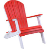 LuxCraft LuxCraft Folding Recycled Plastic Adirondack Chair Red On White Adirondack Deck Chair PFACRW