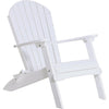 LuxCraft LuxCraft Folding Recycled Plastic Adirondack Chair White Adirondack Deck Chair PFACW
