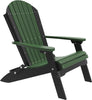 LuxCraft LuxCraft Green Folding Recycled Plastic Adirondack Chair Green on Black Adirondack Deck Chair PFACGB