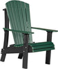LuxCraft LuxCraft Green Royal Recycled Plastic Adirondack Chair Green on Black Adirondack Deck Chair RACGB
