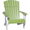 LuxCraft LuxCraft Lime Green Deluxe Recycled Plastic Adirondack Chair Lime Green On White Adirondack Deck Chair PDACLGW