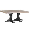 LuxCraft LuxCraft Recycled Plastic 4x6 Rectangular Table Weatherwood On Black / Bar Tables P46RTBWWB