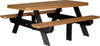 LuxCraft LuxCraft Recycled Plastic 6' Rectangular Picnic Table Antique Mahogany on Black Tables P6RPTAMB