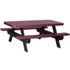 LuxCraft Cherry wood Recycled Plastic 6' Rectangular Picnic Table