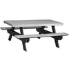 LuxCraft Dove Gray Recycled Plastic 6' Rectangular Picnic Table