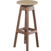 LuxCraft LuxCraft Recycled Plastic Bar Stool Weather Wood On Chestnut Brown Stool PBSWWCBR