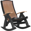 LuxCraft LuxCraft Recycled Plastic Comfort Porch Rocking Chair Cedar On Black Rocking Chair PCRCB