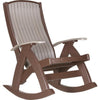 LuxCraft LuxCraft Recycled Plastic Comfort Porch Rocking Chair Weather Wood On Chestnut Brown Rocking Chair PCRWWCBR