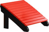 LuxCraft LuxCraft Recycled Plastic Deluxe Adirondack Footrest Red On Black Adirondack Deck Chair PDAFRB