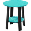 LuxCraft LuxCraft Recycled Plastic Deluxe End Table Aruba Blue On Black End Table PDETABB