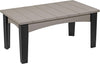 LuxCraft LuxCraft Recycled Plastic Island Coffee Table Weatherwood on Black Accessories ICTWWB