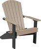 LuxCraft LuxCraft Recycled Plastic Lakeside Adirondack Chair Weatherwood on Black Adirondack Deck Chair LACWWB