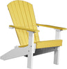 LuxCraft LuxCraft Recycled Plastic Lakeside Adirondack Chair Yellow on White Adirondack Deck Chair LACYW