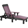 LuxCraft LuxCraft Recycled Plastic Lounge Chair Cherrywood On Black Adirondack Deck Chair PLCCWB