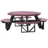 LuxCraft LuxCraft Recycled Plastic Octagon Picnic Table Cherrywood On Black Tables POPTCWB