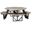 LuxCraft LuxCraft Recycled Plastic Octagon Picnic Table Weatherwood On Black Tables POPTWWB