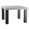 LuxCraft LuxCraft Recycled Plastic Square Contemporary Table Dove Gray On Black Tables P4SCTDGB