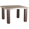 LuxCraft LuxCraft Recycled Plastic Square Contemporary Table Weather Wood On Chestnut Brown Tables P4SCTWWCBR