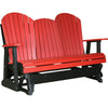 LuxCraft LuxCraft Red 5 ft. Recycled Plastic Adirondack Outdoor Glider Red On Black Adirondack Glider 5APGRB