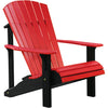 LuxCraft LuxCraft Red Deluxe Recycled Plastic Adirondack Chair Red On Black Adirondack Deck Chair PDACCRB