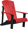 LuxCraft LuxCraft Red Deluxe Recycled Plastic Adirondack Chair Red on Black Adirondack Deck Chair PDACRB