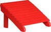 LuxCraft LuxCraft Red Recycled Plastic Deluxe Adirondack Footrest Red Adirondack Deck Chair PDAFR