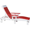 LuxCraft LuxCraft Red Recycled Plastic Lounge Chair Red On White Adirondack Deck Chair PLCRW