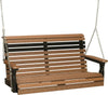 LuxCraft LuxCraft Rollback 4ft. Recycled Plastic Porch Swing Antique Mahogany on Black Porch Swing 4PPSAMB