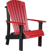 LuxCraft LuxCraft Royal Recycled Plastic Adirondack Chair Red On Black Adirondack Deck Chair RACRB