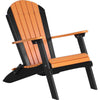 LuxCraft LuxCraft Tangerine Folding Recycled Plastic Adirondack Chair Tangerine On Black Adirondack Deck Chair PFACTB