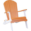 LuxCraft LuxCraft Tangerine Folding Recycled Plastic Adirondack Chair Tangerine On White Adirondack Deck Chair PFACTW