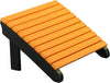 LuxCraft LuxCraft Tangerine Recycled Plastic Deluxe Adirondack Footrest Tangerine On Black Adirondack Deck Chair PDAFTB