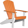 LuxCraft LuxCraft Tangerine Recycled Plastic Lakeside Adirondack Chair Tangerine on White Adirondack Deck Chair LACTW