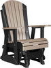 LuxCraft LuxCraft Weatherwood Adirondack Recycled Plastic 2 Foot Glider Chair Weatherwood on Black Glider Chair 2APGWWB
