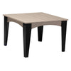 LuxCraft LuxCraft Weatherwood Recycled Plastic Island Dining Table Weatherwood On Black Tables IDT44SWWB