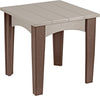 LuxCraft LuxCraft Weatherwood Recycled Plastic Island End Table Weatherwood on Chestnut Brown Accessories IETWWCBR