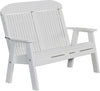 LuxCraft LuxCraft White 4' Classic Highback Recycled Plastic Bench White Bench 4CPBW