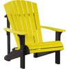 LuxCraft LuxCraft Yellow Deluxe Recycled Plastic Adirondack Chair Yellow On Black Adirondack Deck Chair PDACYB