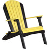 LuxCraft LuxCraft Yellow Folding Recycled Plastic Adirondack Chair Yellow On Black Adirondack Deck Chair PFACYB
