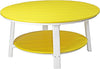 LuxCraft LuxCraft Yellow Recycled Plastic Deluxe Conversation Table Yellow on White Conversation Table PDCTYW