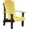 LuxCraft LuxCraft Yellow Royal Recycled Plastic Adirondack Chair Yellow On Black Adirondack Deck Chair RACYB