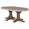 LuxCraft Table Weather Wood On Chestnut Brown / Bar LuxCraft Recycled Plastic Oval Table P46OTWWCBR-Bar